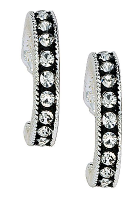 ER1132 1inch Hoops With CZ Stones Montana Silversmith Womens Earrings
