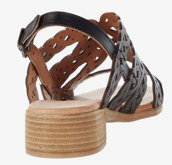 Eric Michael Black Padma Womens Woven Braided Leather Strap Sandals