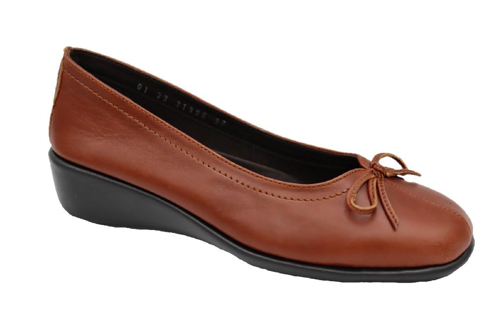 Eric Michael Cognac Bonnie Low Wedge Women's Shoes BONNIE-COGNAC