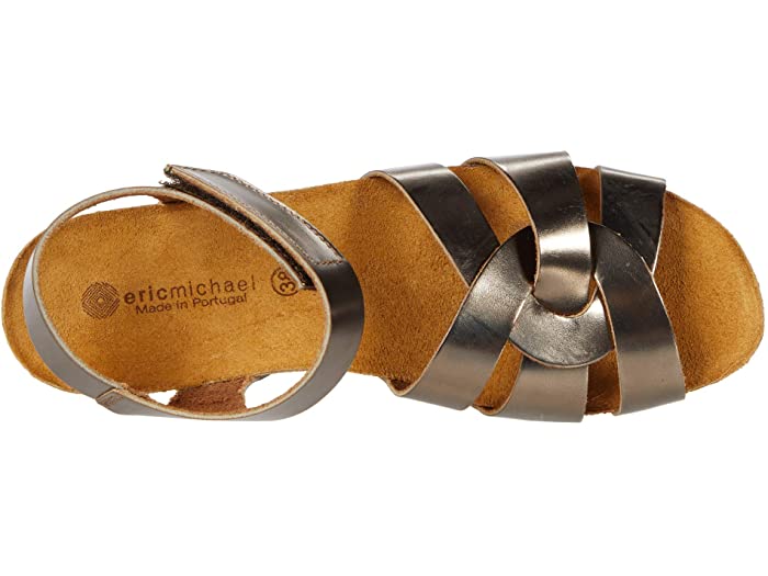 Eric Michael Pewter Adjustable Strap Womens Sandals MILLIE