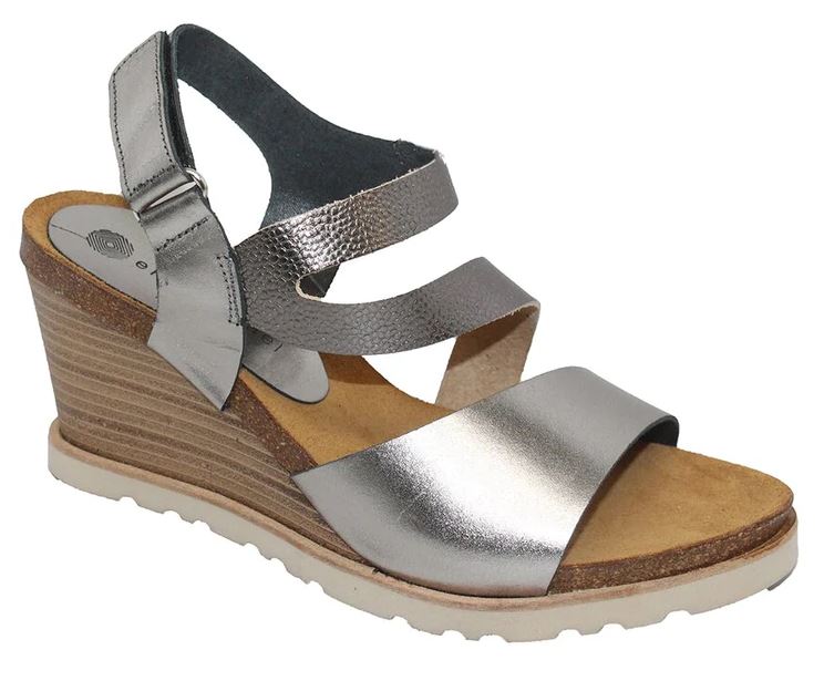 Eric Michael Pewter Delaney Womens Wedge Sandal