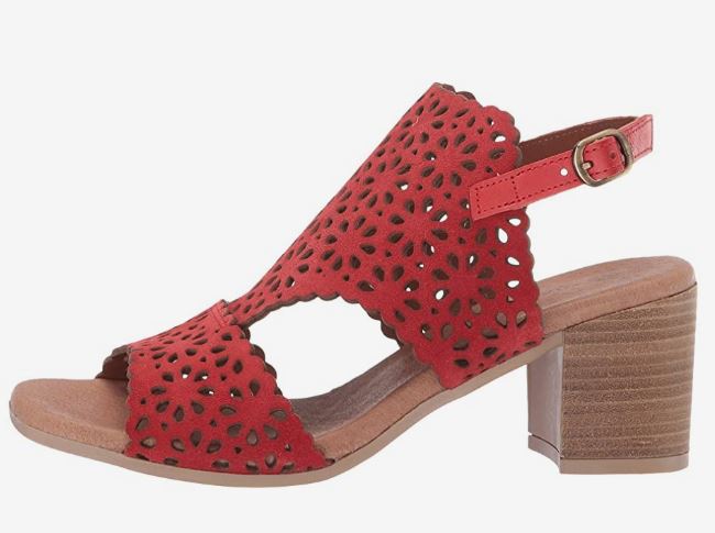 Eric Michael Red Delilah Womens Open Toe Sandals