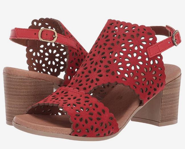 Eric Michael Red Delilah Womens Open Toe Sandals