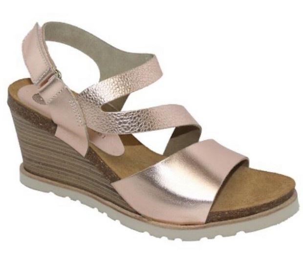 Eric Michael Rose Gold Delaney Womens Wedge Sandal