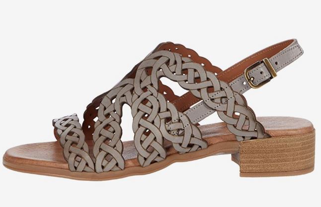 Eric Michael Taupe Padma Womens Woven Braided Leather Strap Sandals
