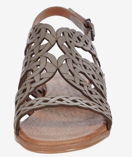 Eric Michael Taupe Padma Womens Woven Braided Leather Strap Sandals