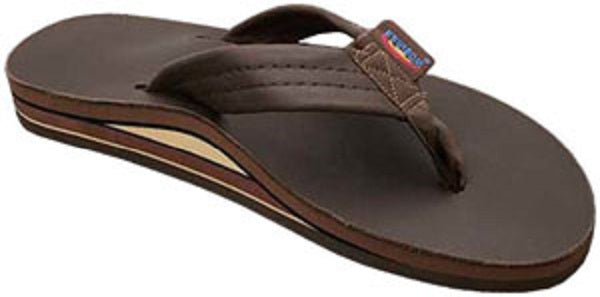 Espresso Double Layer Wide Strap Ladies Rainbow Sandals