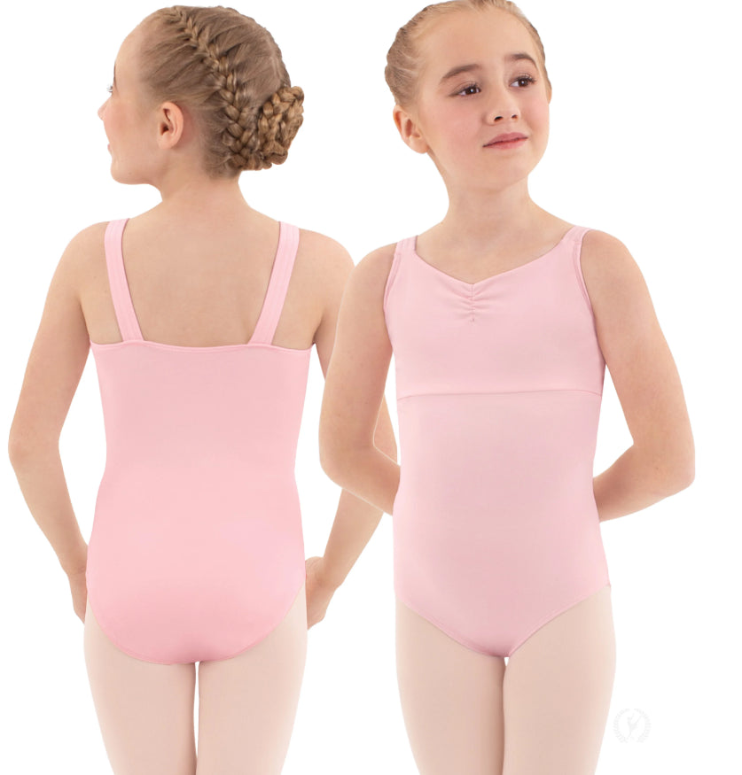 Eurotard Girls Microfiber Pinch Front Slim Tank Leotard 44922C