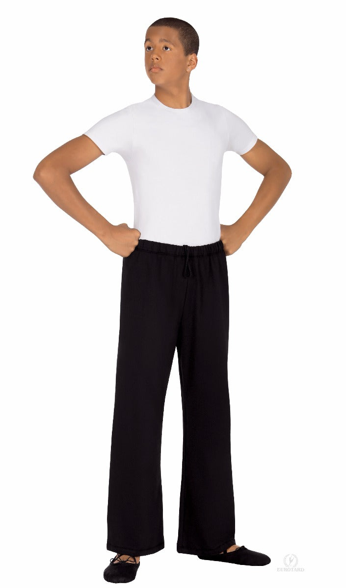 Eurotard Youth Unisex Microfiber Crew Neck Black Short Sleeve Dance Top 44100C