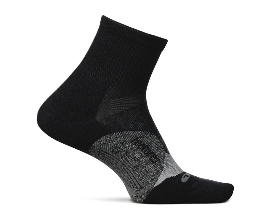 Feetures Black Elite Light Cushion Quarter Socks (1 pair) E205159