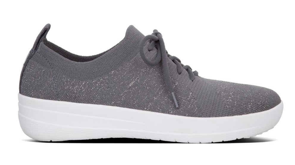 Fit Flop Charcoal/Metallic F-Sporty Uberknit Comfort Womens Sneakers L40-551