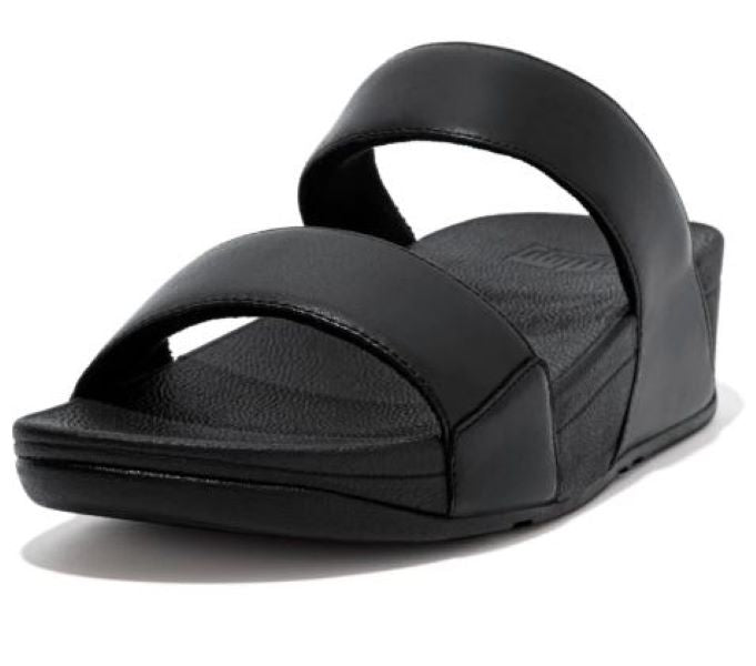 Fitflop All Black LuLu Leather Slides ED4-090