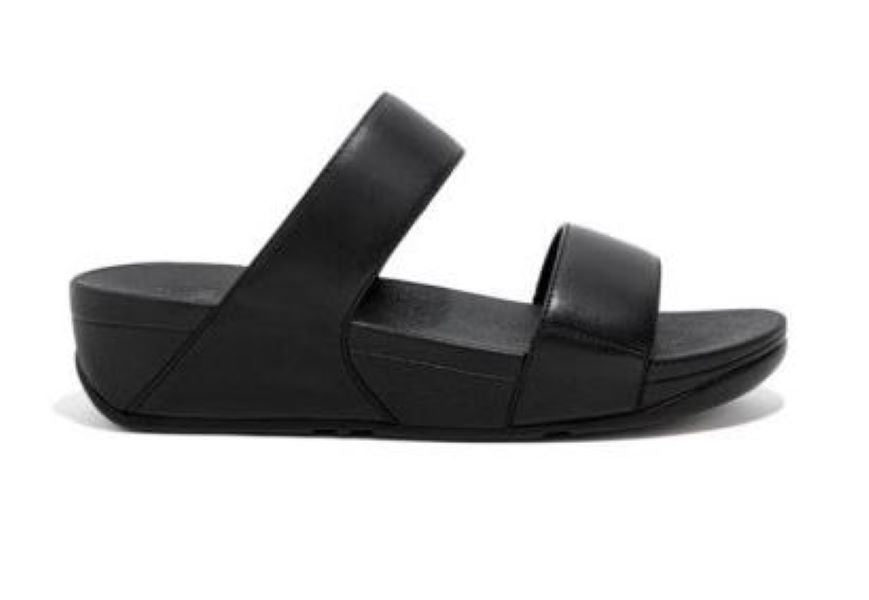 Fitflop All Black LuLu Leather Slides ED4-090