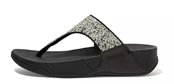 Fitflop Black Glitter Splash Lulu Ladies Sandals DM5-001