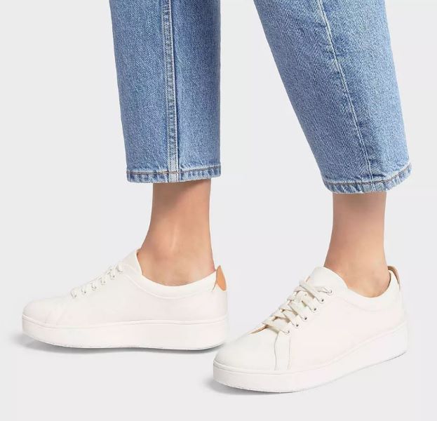 Fitflop Cream Mix Rally Canvas Womens Trainer Sneakers FB8-926