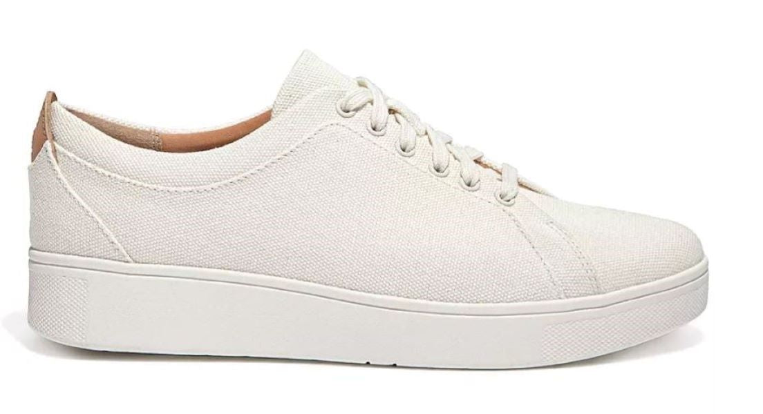 Fitflop Cream Mix Rally Canvas Womens Trainer Sneakers FB8-926