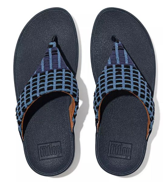 Fitflop Midnight Navy Art Denim Toe Post Womens Sandals FB2-399