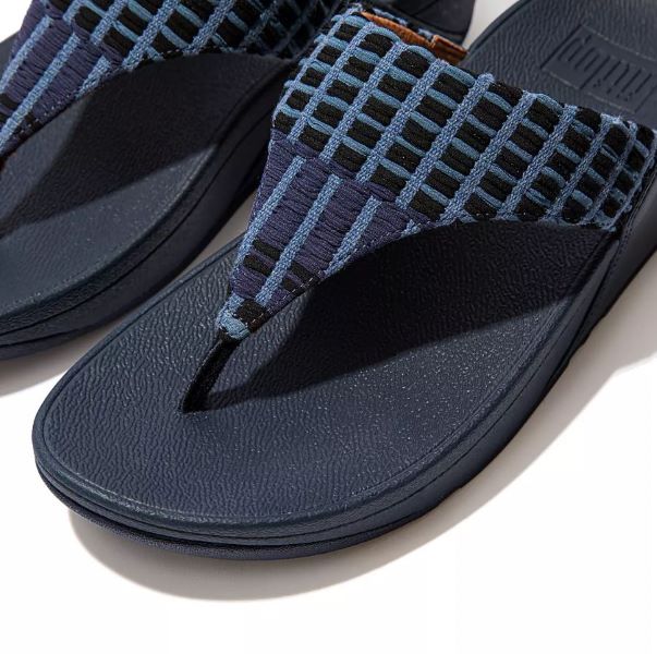 Fitflop Midnight Navy Art Denim Toe Post Womens Sandals FB2-399