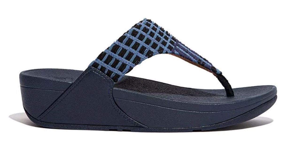 Fitflop Midnight Navy Art Denim Toe Post Womens Sandals FB2-399