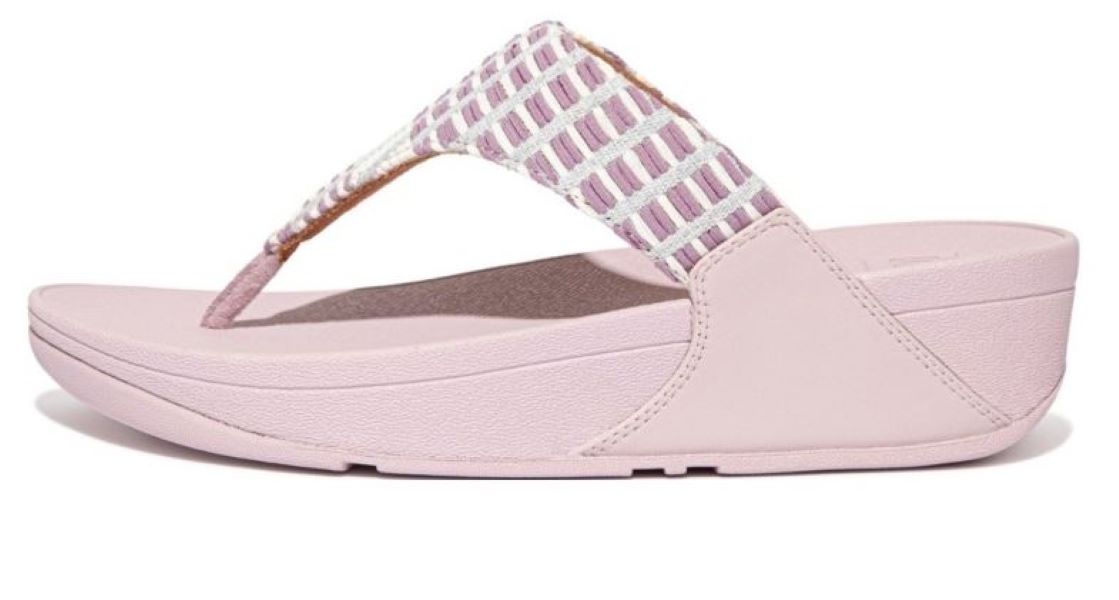 Fitflop Soft Lilac Lulu Art Denim Womens Toe Post Sandals FB2-946