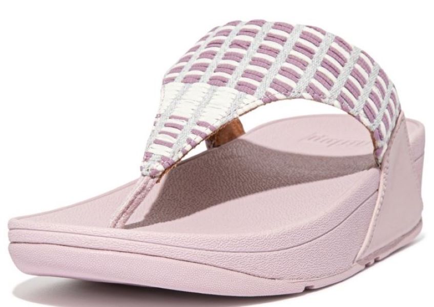 Fitflop Soft Lilac Lulu Art Denim Womens Toe Post Sandals FB2-946
