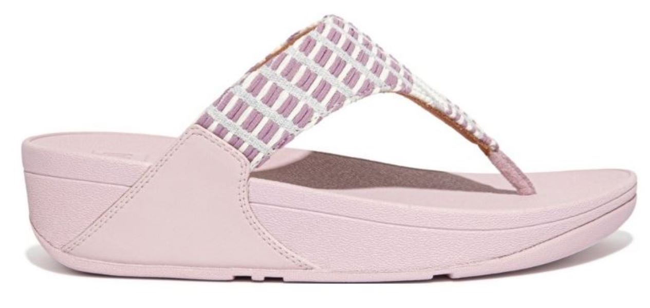 Fitflop Soft Lilac Lulu Art Denim Womens Toe Post Sandals FB2-946