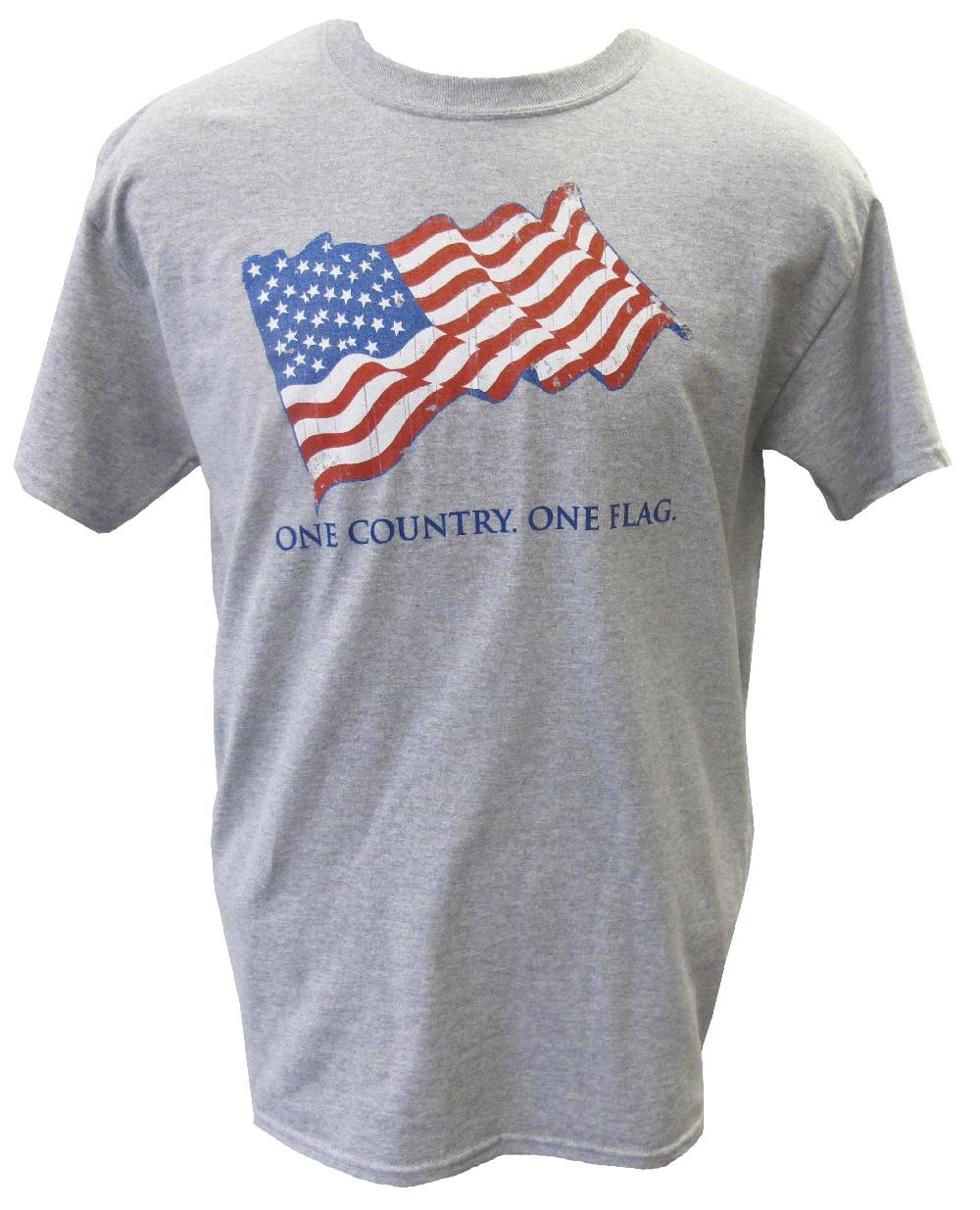 FLAGTEE-M Mens ONE COUNTRY. ONE FLAG. Tee Shirt