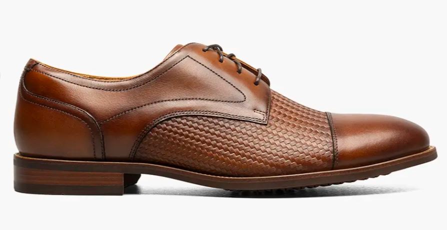Florsheim Cognac Rucci Weave Cap Toe Men's Oxford Shoes 13407-221