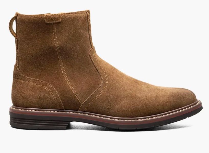 Florsheim Mocha Norwalk Plain Toe Side Zip Mens Boots 13393-216