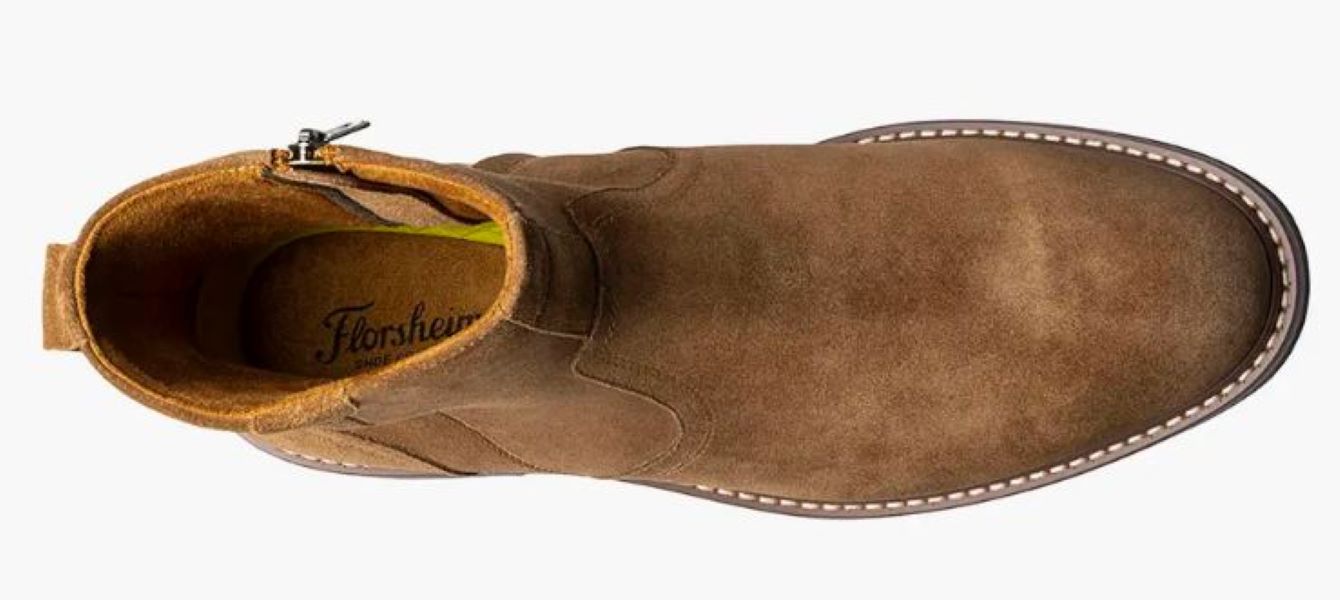 Florsheim Mocha Norwalk Plain Toe Side Zip Mens Boots 13393-216