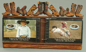 FOTO4 Boots Tabletop Montana Silversmiths Photo Albums