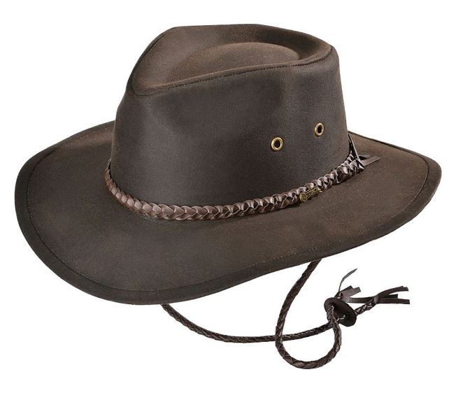 Foxfire Brown with Brown Twisted Band Oilskin Hat