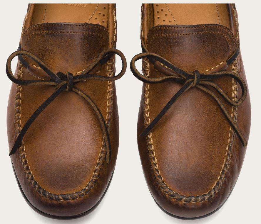 Frye Lewis Moccasin Loafers Cognac Mens Casual 3480236-COG