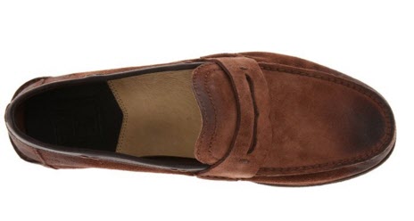 Frye Lewis Penny Slip On Cognac Suede Mens Casual 3480232-COG