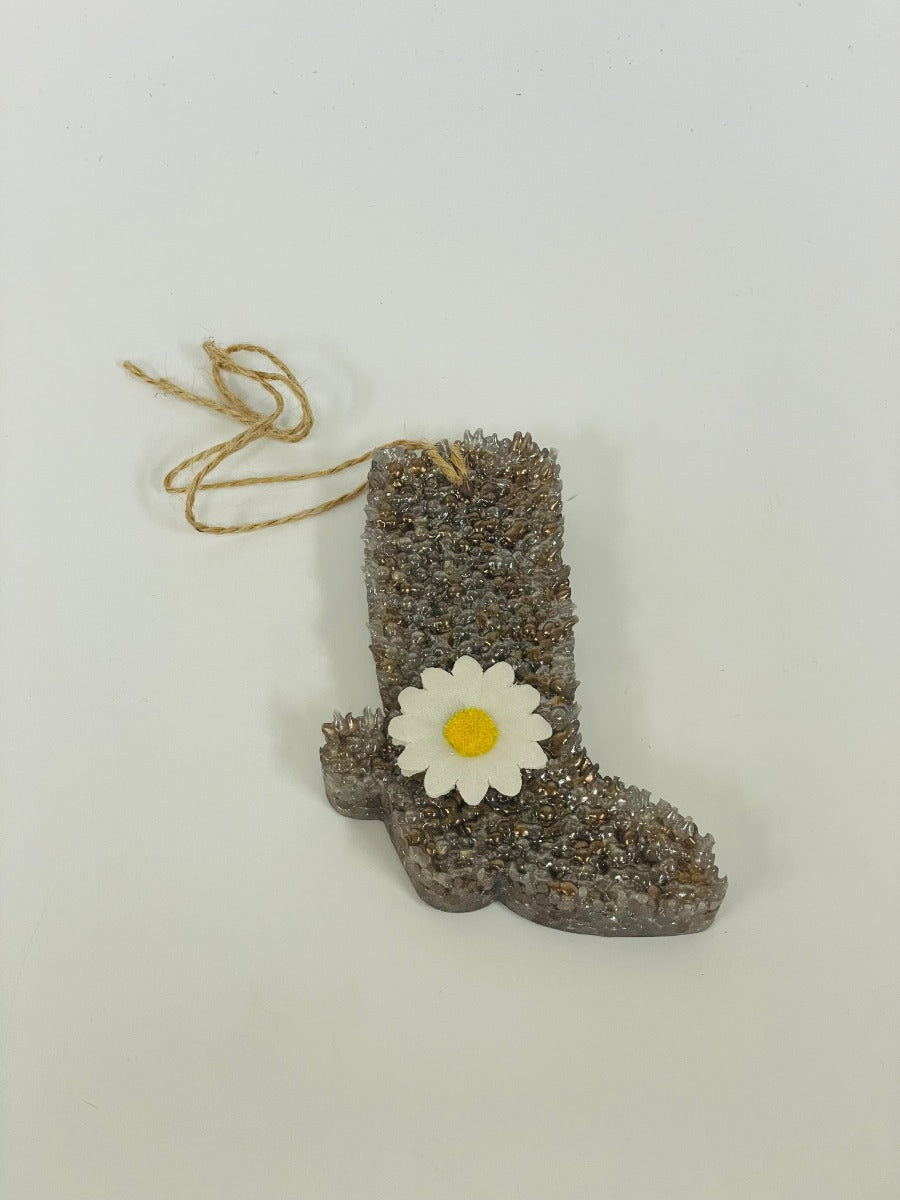 Funky Freshie Brown Boot Bow Ties & Bourbon Scent Car Freshner