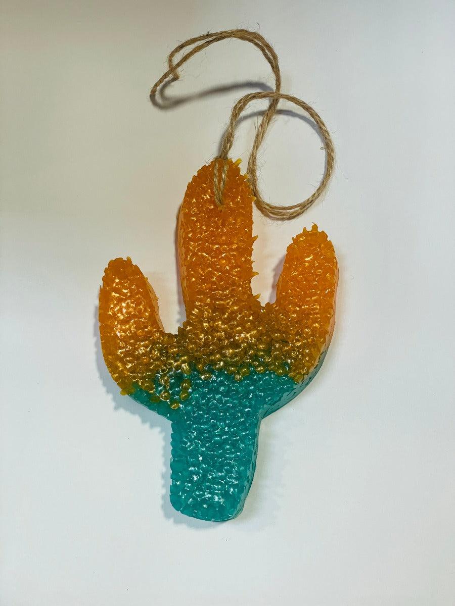 Funky Freshie Green/Orange Cactus Watermelon Scent Car Freshner