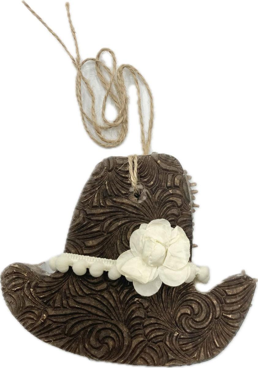 Funky Freshies Brown Western Hat Leather Scented Freshener 1614