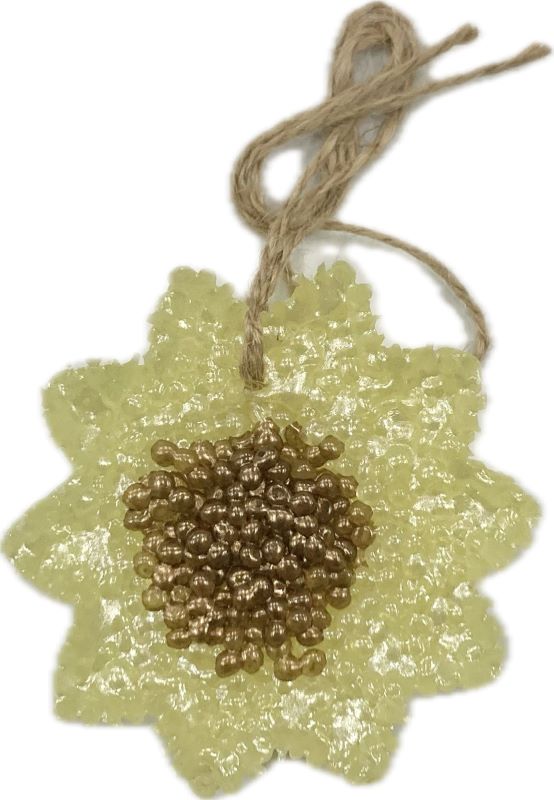 Funky Freshies Light Yellow and Brown Clean Breeze Sunflower Shaped Freshener 1599