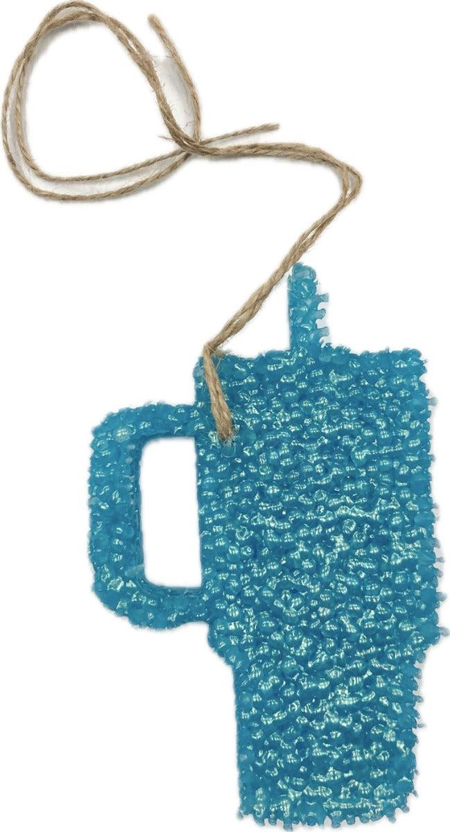 Funky Freshies Turquoise Reusable Cup Shaped Birds of Paradise Scented Freshener 1615