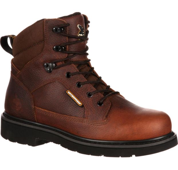GB00033 Brown 6inch Waterproof Steel Shank Georgia Mens Work Boots