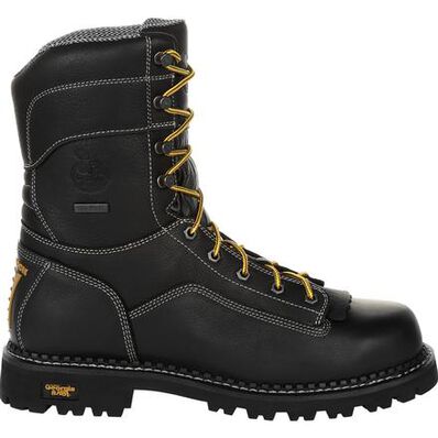 Georgia Boot Black AMP Lt Logger Low Heel Waterproof Mens Work Boots GB00271 **ONLINE ONLY