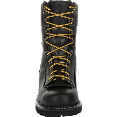 Georgia Boot Black AMP Lt Logger Low Heel Waterproof Mens Work Boots GB00271 **ONLINE ONLY