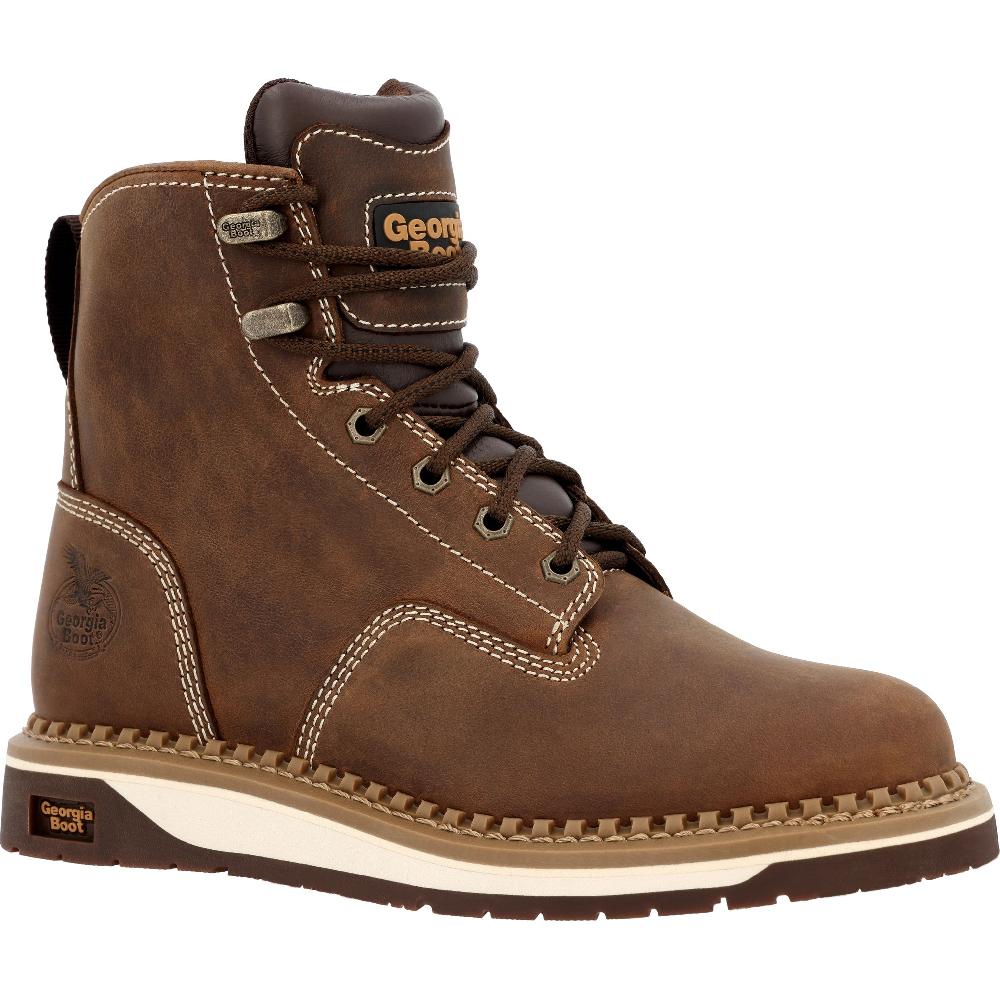 Georgia Boot Brown AMP LT Wedge Women's 6 inch Soft Toe Work Boots GB00512TS