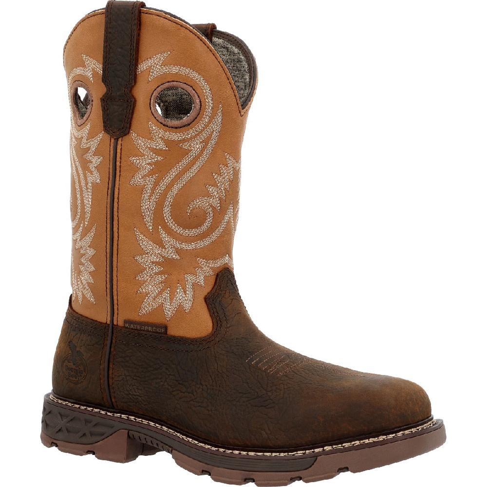 Georgia Boot Brown And Orange Carbo-Tec FLX 11 Inch Waterproof Alloy Toe Men's Work Boots GB00672