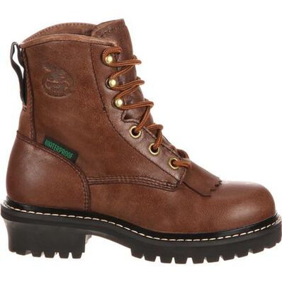 Georgia Boot Brown Big Kids Waterproof Logger Boots GB00019 **ONLINE ONLY