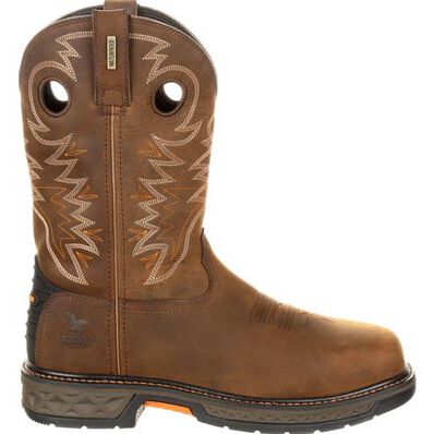 Georgia Boot Brown Carbo-Tec Lt Alloy Toe Waterproof Mens Pull-On Boots GB00224 **ONLINE ONLY