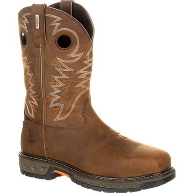 Georgia Boot Brown Carbo-Tec Lt Alloy Toe Waterproof Mens Pull-On Boots GB00224 **ONLINE ONLY