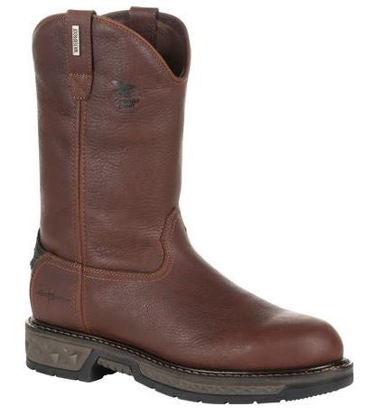 Georgia Boot Brown Carbo-Tec LT Men's Waterproof Pull-On Work Boot GB00308