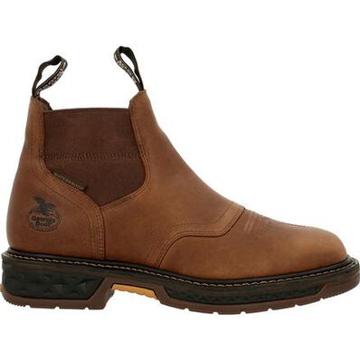 Georgia Boot Brown Carbo-Tec Lt Waterproof Chelsea Mens Work Boots GB00434