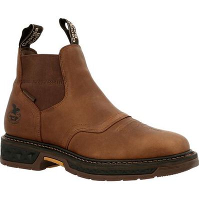 Georgia Boot Brown Carbo-Tec Lt Waterproof Chelsea Mens Work Boots GB00434